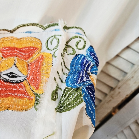 Vintage 70s Embroidered Mexican Peasant Dress S/M - Picture 9 of 12